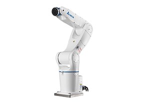 SCARA robot arm alongside a six-axis articulated robot